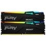 Memória Kingston Fury Beast, RGB, 64GB, 5200MHz, DDR5, CL40 A FURY KF552C40BBAK2-64 é um Kit de módulos de memória 4G x 64 bits (2 x 32GB) DDR5-5200 C