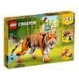 Os amantes de animais a partir dos 9 anos vão adorar criar histórias com este lego® creator tigre majestoso 3-em-1. inclui um modelo de tigre feito de