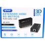 Extensor HDMI 60 Metros X RJ45 Cat5/ Cat6 3D 1080P BIvolt O HDMI Extender possibilita a extensão do sinal HDMI de até 60 metros com qualidade Full HD 