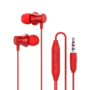 Fone de Ouvido In Ear Vermelho 3.5mm com Microfone 1.15m Lenovo   Fone estéreo com fio e controle com ótima qualidade de som. Driver dinâmico de 8mm e