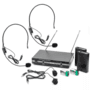 Kit duplo microfone lapela headset com transmissores sem fio vhf - kit completo - curso / aula / palestra / academia / pastores kit completo indicado 