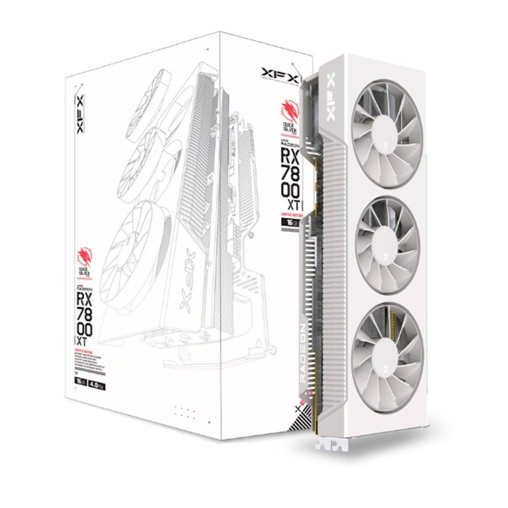 Placa de Vídeo RX 7800 XT Magnetic Air Gaming Graphics Card with XFX Qicksilver White AMD Radeon, 16GB GDDR6, Freesync – RX-78TMAIRW9 Placa de Vídeo RX 7800 XT Magnetic Air Gaming Graphics Card with XFX Qicksilver White AMD Radeon, 16GB GDDR6, Freesync – RX-78TMAIRW9