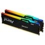 Memória Kingston Fury Beast, RGB, 16GB, 6000MHz, DDR5, CL40, Preto  A FURY KF560C40BBAK2-16 é um Kit de módulos de memória 1G x 64 bits (2 x 8GB) DDR5