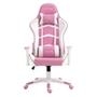 Cadeira Gamer Mymax MX5 Branco e Rosa: Uma cadeira gamer perfeita para o seu setup, pois possui design ergonômico e revestimento em tecido sintético. 