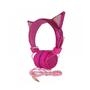Fone De Ouvido Headphone Orelha De Gato Com Glitter - ZAT251 - Rosa   Fone de ouvido orelhas de gatinho com revestimento em glitter  é uma opção diver