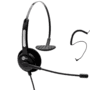 Headset HTU-300 Plug P2 Stereo 3,5mm mono-auricular com tubo de voz flexível e microfone com cancelador de ruídos é compatível com celulares, tablets 