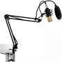 Professional microfone Condensador Cardióide Microfone Pro Estúdio de Áudio Vocal Gravação Microfone de Karaokê + aranha de Metal