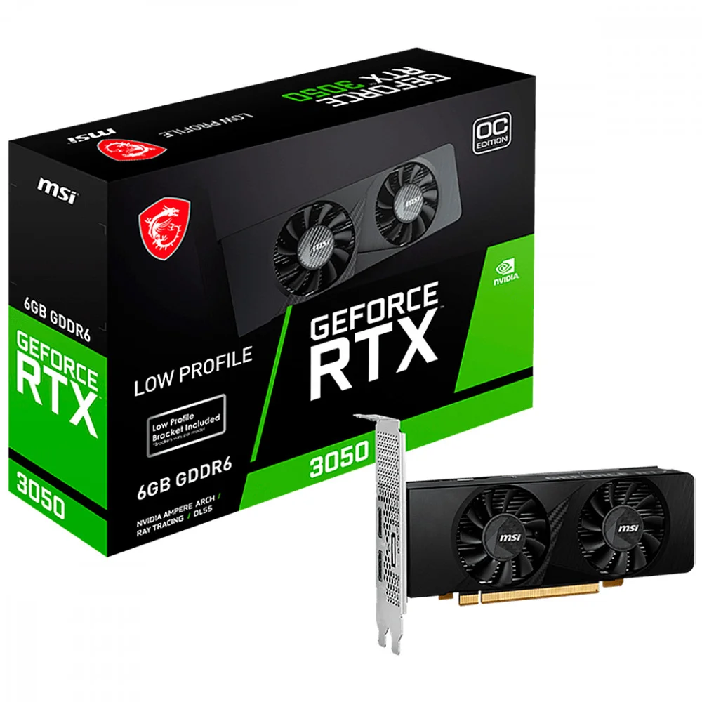 Placa de Video PCI-e DDR6 6GB 96BITS Low Profile, MSI RTX 3050 912-V812023