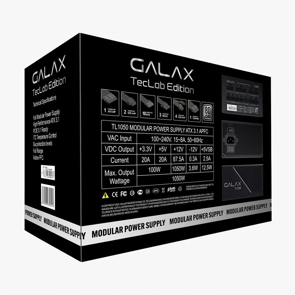 Fonte Galax TecLab Edition, TL 1050W | KaBuM!