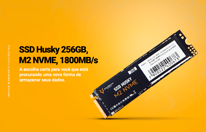 SSD Husky Gaming, M.2 NVME, 256GB, Leituras: 1800MB/s e Gravações: 1300MB/s – HGML003
