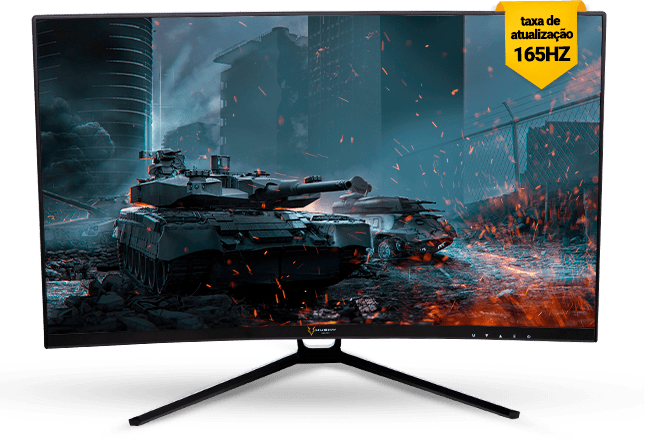 Monitor mostrando jogo de tanque de guerra