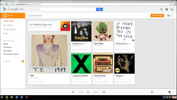 Acer Chromebook C733-C607 - Tela do Google Music