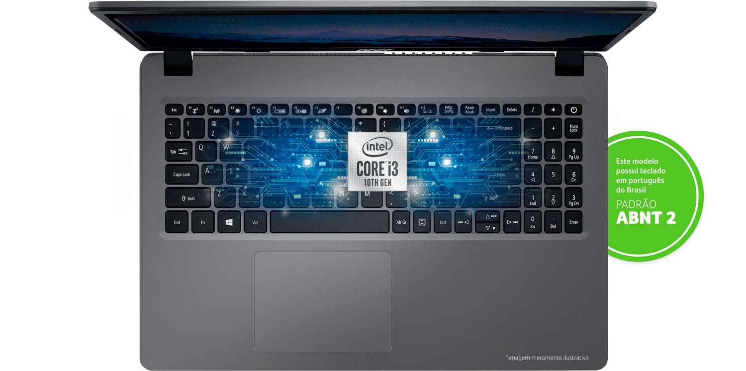 Notebook A315-56-36Z1 e selo Intel® Core™ i3