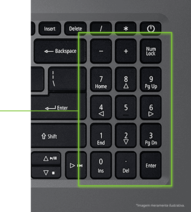 Teclado numérico do Notebook Acer A315-56-36Z1