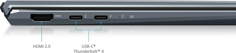 foto ilustrativa vista lateral direita, com conexões de leitor de cartão MicroSd, Conector de audio e USB 3.2