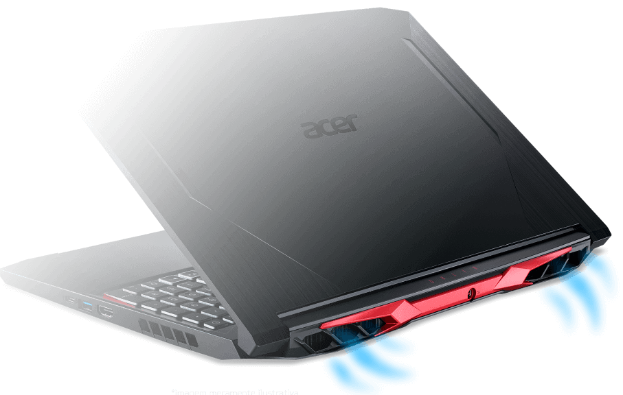 Traseira do Notebook Acer Aspire Nitro 5 e sua tecnologia de resfriamento