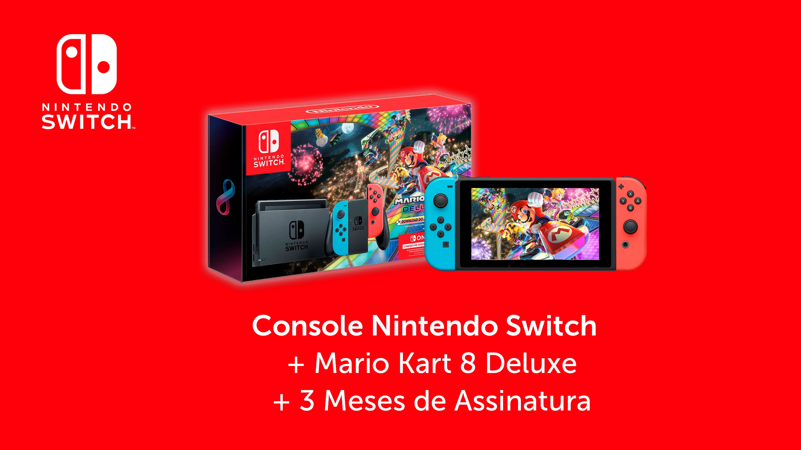 Console Nintendo Switch 32gb + Mario Kart 8 Deluxe - Neon