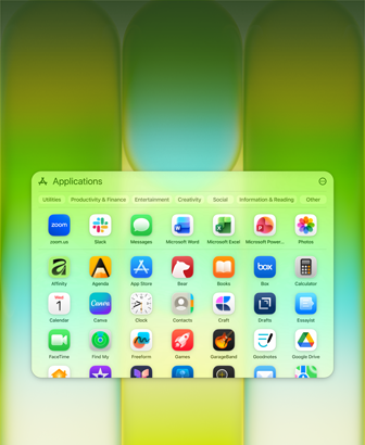 Tela do MacBook Neo com a janela de aplicativos mostrando diversos apps