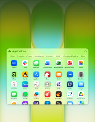 Tela do MacBook Neo com a janela de aplicativos mostrando diversos apps