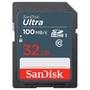 Cartão de Memória SanDisk Ultra SDHC UHS-I, 32GB, 100MB/s - SDSDUNR-032G-GN3IN    Feito para as memórias insubstituíveis    Tire fotos melhores e arma